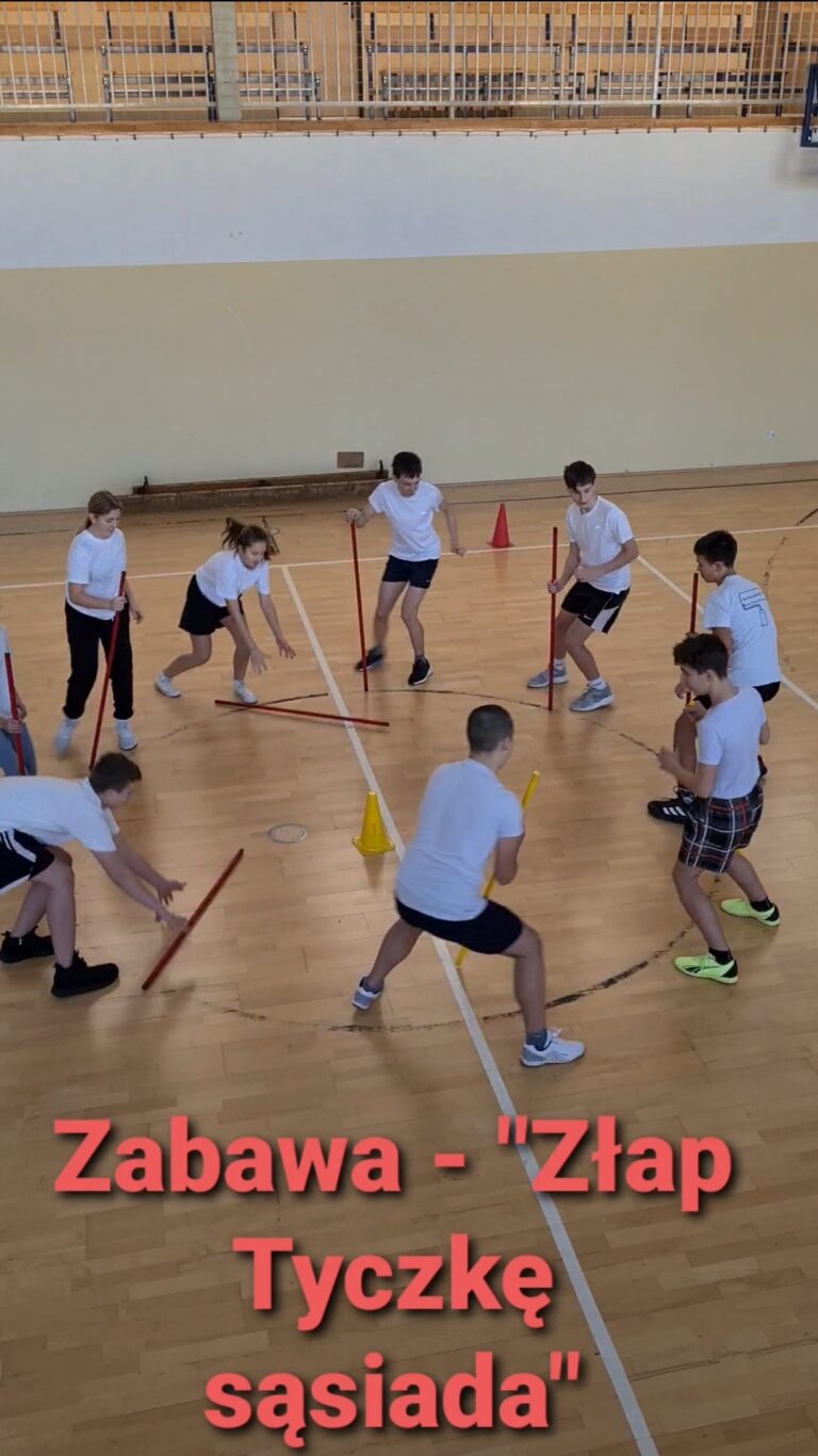 Zabawa – „Złap tyczkę sąsiada”