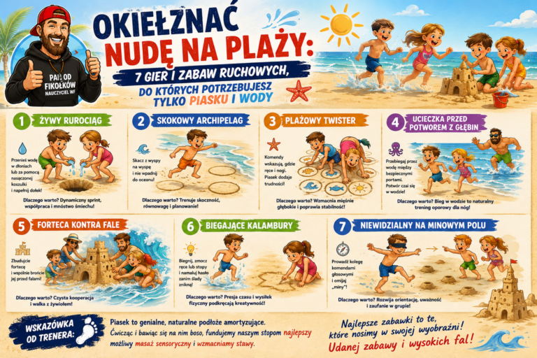 Okiełznać nudę na plaży: 7 gier i zabaw ruchowych, do których potrzebujesz tylko piasku i wody