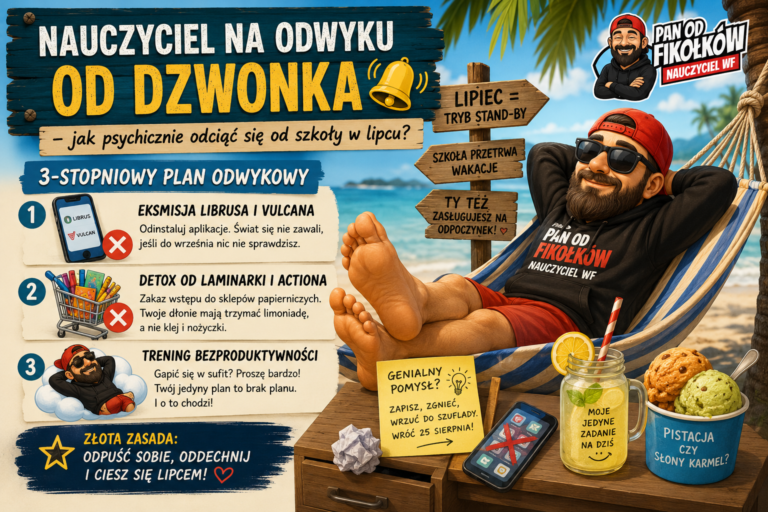 Nauczyciel na odwyku od dzwonka – jak psychicznie odciąć się od szkoły w lipcu?